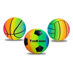 Teorema - Sports Toys - TeoKaido Multi-Sport Rubber Ball - 23cm - 3+ Yrs - Rainbow