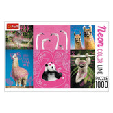 Trefl - 1000 Piece Puzzle - Crazy Animals Neon - Puzzles Age +14 - TRF10594