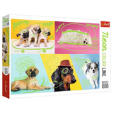 Trefl - 1000 Piece Puzzle - Neon Color Line Far out Dogs - Puzzles Age +14 - TRF10578