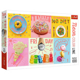 Trefl - 1000 Piece Puzzle - Neon Color Line Sweet Week - Puzzles Age +14 - TRF10580