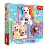 Trefl - 3 Puzzles in 1 - Puppies in the Bathroom - Puzzles Age +3 - TRF34845