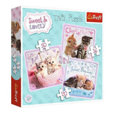 Trefl - 3 Puzzels in 1 - Schattige Kittens - Puzzels - 3+ - TRF34809