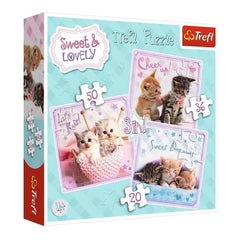 Trefl - 3 Puzzles in 1 - Sweet Kittens - Puzzles Age +3 - TRF34809