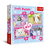 Trefl - 4 Puzzles in 1 - Fun Cats - Puzzles Age +4 - TRF34396