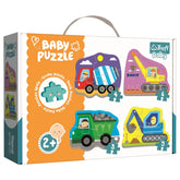 Trefl - 4 Puzzles in 1 Shaped - Baby Classic Construction Vehicles - Puzzles Age +2 - TRF36072