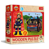 Trefl - Puzzles - "24 Wooden Puzzle" - Amazing Fireman / Prism A&D Fireman Sam_FSC Mix 70% - Puzzles Age +3 - TRF20269