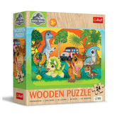 Trefl - Puzzles - "24 Wooden Puzzle" - Meet the dinosaurs / Universal Jurassic World_FSC Mix 70% - Puzzles Age +3 - TRF20276