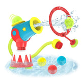 Yookidoo - Ball Blaster Water Cannon Bath Toy for Ages 3-6 - IPX7 Waterproof Battery-Operated Water Blaster with Target Hoop and 5 Floating Cannonballs