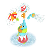 Yookidoo - EleFountain Water Show Bath Toy for Ages 18 Months+ - IPX7 Waterproof Battery-Operated Water Pump with 4 Circus Accessories, Ball & Storage Basket