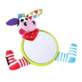 Yookidoo - My First Mirror Friend Cow for Ages 0-12 Months - Large Baby-Safe Tummy Time Floor Mirror with Teether, Crinkle Fabric & Hidden Rattle