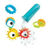 Yookidoo - Spin 'N' Sort Water Gear Bath Toy for Ages 1-3 - Premium 5-Piece STEM Shape Sorting Toy with Numbered Measuring Test Tube and Suction Cups
