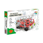 Alexander Maly Constructor Fire Engine set box, showing a red metal fire truck assembly for ages 8+ with 314 pieces.
