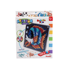 Ammirate sequin fish art activity kit features vibrant plastic beads in various shapes on a black grid background.