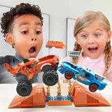 MATTEL - Mega Hot Wheels Smash & Crash Tiger Shark Chomp Course Construction Set Toys