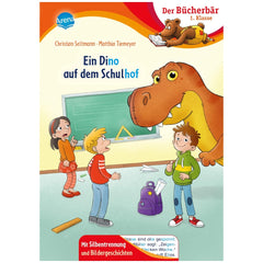 ARENA - Learning to Read with an Exciting School Adventure book cover featuring a boy and friendly dinosaur in a colorful set