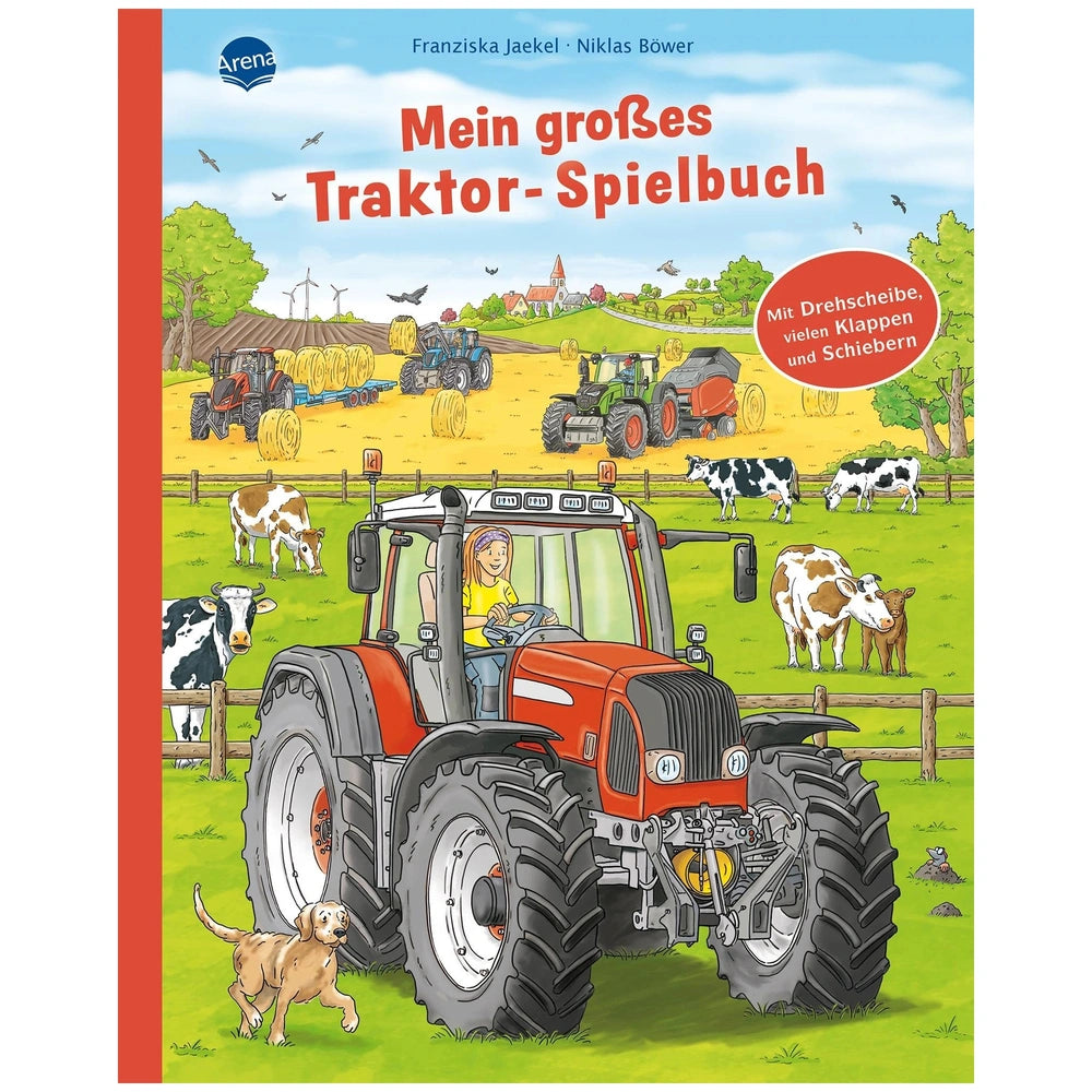 ARENA - Tractor Fun on the Farm book cover featuring a colorful tractor, farm animals, and a playful rural scene.