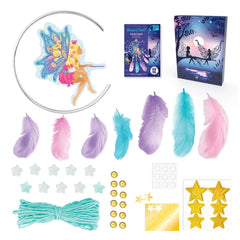 ARTISTA Fluorescent Dream Catcher kit featuring colorful feathers and star accents for creative arts & crafts projects.
