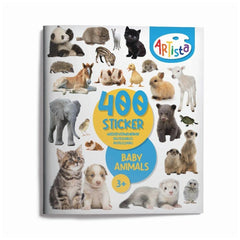 Artista Animal Babies Sticker Book - Italian Edition for creative arts & crafts featuring adorable animal designs.