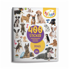Artista Sticker Book featuring various dog designs, perfect for arts and crafts enthusiasts. Italian edition.