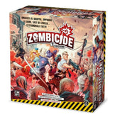 Zombicide game box with colorful graphics on a white background