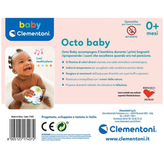 Baby Clementoni Octo Baby Bath Toys in soft pink packaging with colorful text and a clear window showcasing the smiling baby
