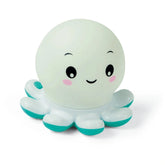 Light blue Octo Baby bath toy featuring a round shape, face with eyes, mouth, and eight tentacle-like appendages.
