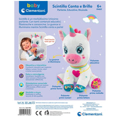 Baby Clementoni - Scintilla Unicorno Canta E Brilla Baby Activity Toys - Italian Edition