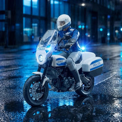 Bruder - Bworld Scrambler Ducati Police Motorcycle - Action & Toy Figures