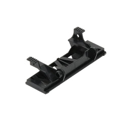 Black toy carrier plate with functional pallet forks, designed for realistic play with Bruder vehicles.