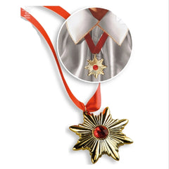 Carnival Toys - Dracula Vampire Golden Medallion Featuring Red Ruby Gemstone - Pretend Professions And Role Playing