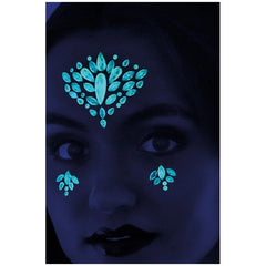 Carnival Toys - Glow In The Dark Kristallen Gezichtsadhesief Decoraties Voor Creatief Rollenspel - Make-up