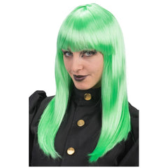Carnival Toys - Long Smooth Green Wig For Fun Dress Up And Imaginative Play - Pretend Professions And Role Playing