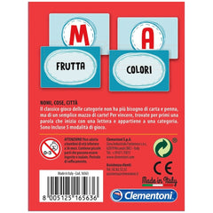 Clementoni - Nomi Cose Città Card Games - Italain Edition