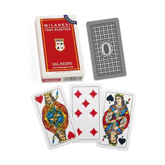 Dal Negro Milanesi Pro Cards N.41 in a glossy red case with white and yellow accents, featuring 40 matte finish playing cards