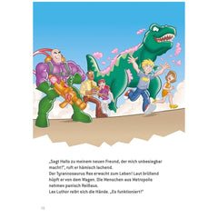 DC Superheroes Super Strong 5 Minute Stories book displayed on a glossy surface, featuring colorful characters against a blue