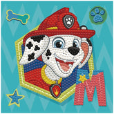 Diamond Dotz Dotzies Paw Patrol Marshall features a textured Dalmatian figure with red hat, yellow collar, and colorful badge