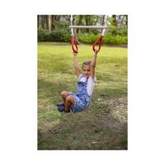 Eichhorn Outdoor Gymnastics Rings set up in a grassy area, perfect for active outdoor play and physical development.