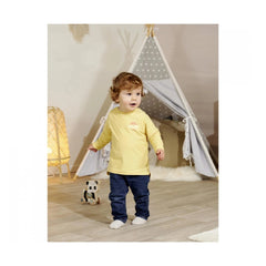 Eichhorn Wooden Pull Animal Panda toy featured in a cozy child-friendly play area with a smiling child.