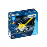 Eitech Crane Mini construction set packaging features a glossy blue design with a yellow crane graphic and clear plastic wind