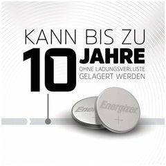 Energizer CR 2430 3V button cell batteries in matte cardboard packaging with glossy and transparent plastic window.