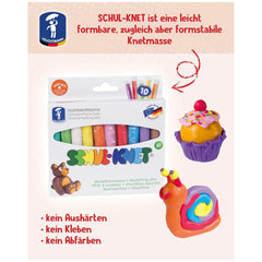 Feuchtmann Basic Modelling Dough pack features colorful clay, a coloring book, and crayon set on glossy white packaging.