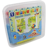 Feuchtmann Window Clay packaging features vibrant borders in blue, green, yellow, white, and red, highlighting modeling dough