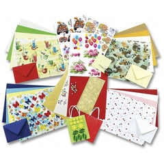 Folia Creative DIY Trend Set features 114 multi-colored sheets in envelopes with floral and butterfly designs on matte cardbo