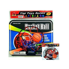 Ginmar Yiqi Toys Series Basketball packaging features a red background, clear window, and colorful graphics with a red basket