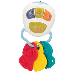 Happy Keys electronic car key toy teether set features a colorful musical car with a smooth surface and engaging buttons for