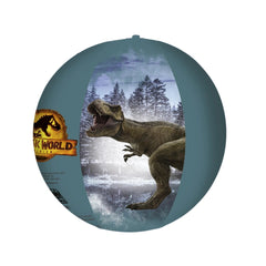 Jurassic World water ball toy dinosaur in glossy packaging with blue gradient and printed dinosaur scene.