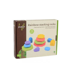 Johntoy - Wooden Rainbow Stacking Rocks - Sorting & Stacking Toys