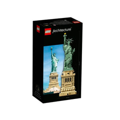 LEGO Architecture Statue of Liberty construction set box featuring a split image of the statue and a clear plastic window.
