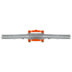 Gray train bridge with orange supports and tracks, designed for LEGO® DUPLO® sets, elevating playtime adventures for toddlers.