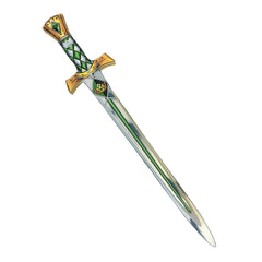 Kingmaker Sword with gold handle and silver blade, accented in green and white, designed for pretend professions and role pla